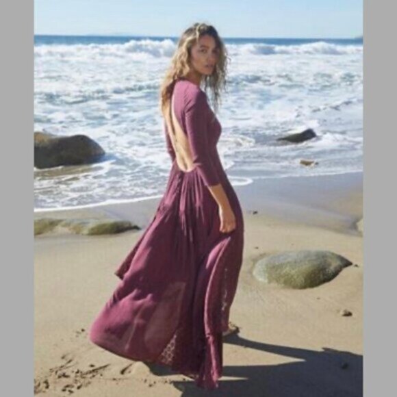 NWOT Free People Sea Me Open Back Maxi Dress - Picture 4 of 14